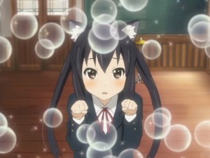 Cat ears on Azusa-chan is cute!