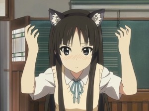 Mio, temping by those cat ears tried them on.