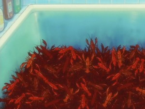 It's a bathtub filled with <strike>miso soup</strike> baby lobster.