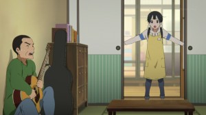 Clearly, Tamako's father doesn't want an audience.