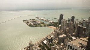 Taking picture of scenery can look great. (Location: Hancock Tower, Chicago)