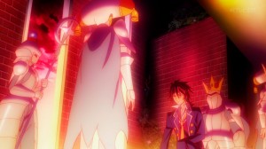 Despite her attempts to rig the game, Sora manages to break through.