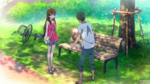 The confession was so intense that Touko's bike fell!