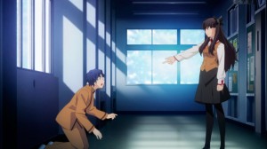 Fortunately, Rin does not believe Shinji's lies.