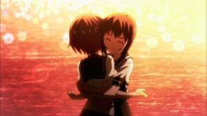 Fubuki reveals the sad truth about Kisaragi through an emotional hug.