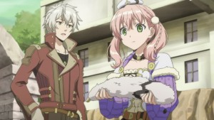 While the scene on Escha's tail wasn't a big deal in the game, the Anime took it to another level.
