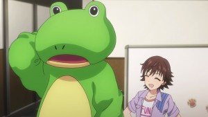 While not being at the same level as Takane, it's funny to see the producer in the frog costume.