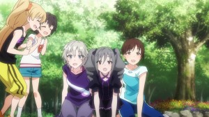 Despite being last, it seems that Anya, Ranko and Minami is having fun.