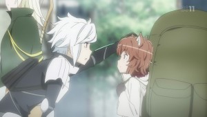 Yep, he even pets the girl he saved.