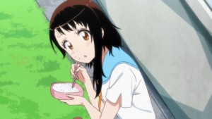 Kosaki couldn't resist the temptation to eat anymore.