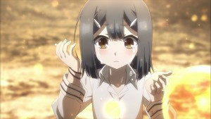 After Miyu is saved, she cries for the first time.