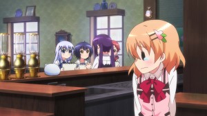 Cocoa is upset that Chino and her friends ask Rize for art advice.