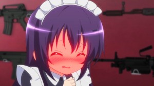 Yet, wearing a maid outfit while her father looks at her is super embarassing.