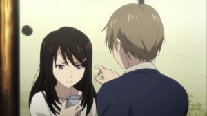 Yuriko is not impressed by Istuki's drawing of her grandmother.